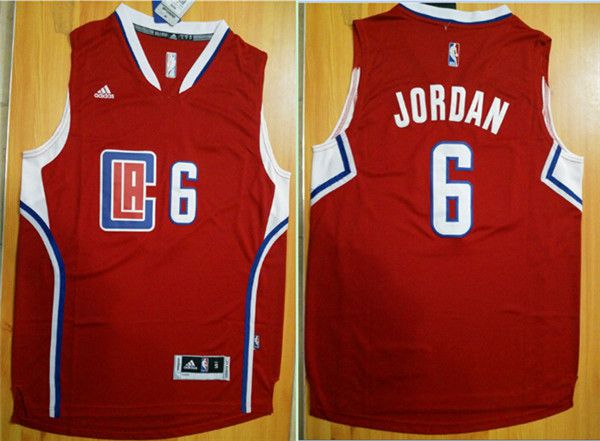 Men Los Angeles Clippers #6 Jordan Red Adidas NBA Jerseys